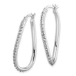 Sterling Silver Diamond Twist Hoop Earrings with Platinum-Plated Finish