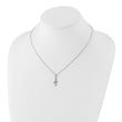 Sterling Silver Diamond Musical Necklace with Rhodium Polish and Gift Box