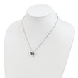 Amethyst, Iolite & Diamond Dragonfly Necklace in Sterling Silver
