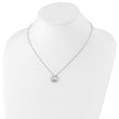Sterling Silver Blue Topaz Diamond Necklace with Rhodium Finish