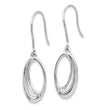 Sterling Silver Diamond Dangle Earrings with Rhodium Polish