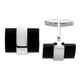 Men's Black Onyx Cuff Links in Sterling Silver