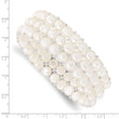 White Freshwater Pearl Multi-Row Stretch Bracelet