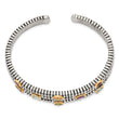 Shey Couture Sterling Silver 14K Accent Multi-Gemstone Antiqued Cuff Bracelet