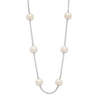 14K White Gold Freshwater Pearl Necklace with Rhodium Finish