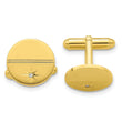 Gold-Plated Diamond Polished & Satin Cuff Links by Kelly Waters