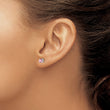 Sterling Silver Rhodium-Plated Pink Sapphire Stud Earrings Elegant 4mm October Birthstone