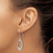 Sterling Silver Diamond Dangle Earrings with Rhodium Polish