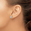Sterling Silver Diamond Star Earrings with Rhodium Finish