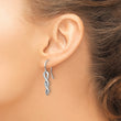 925 Silver Diamond Twist Dangle Earrings with Rhodium Finish