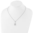 Sterling Silver Diamond Teardrop Necklace with Rhodium Finish