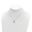 10K White Gold Rhodium Necklace with Pink and White Topaz