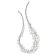 Sterling Silver 925 Multi-Strand White Pearl Necklace, Elegant Women's Jewelry