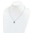 Sterling Silver Black & White Diamond Heart Necklace with Polished Rhodium Finish