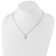 Sterling Silver Dolphin Necklace with Diamond and Rhodium Finish