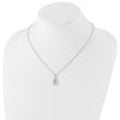 Sterling Silver Diamond Spiral Necklace with Rhodium Finish, Gift Ready