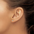 14K Yellow Gold Aquamarine Stud Earrings with Polished Finish March Birthstone