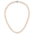 Sterling Silver Rhodium-plate 4-5mm Pink Rice Freshwater Cultured Pearl Children's 13 inch Necklace