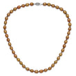 Sterling Silver Rhodium 7-8mm Brown FWC Rice Pearl Necklace