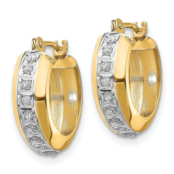 14K Gold Diamond Huggy Hoop Earrings with Polished Finish Elegant and Lightweight