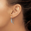 Sterling Silver Diamond Feather Dangle Earrings Gift Ready