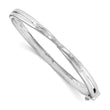 Sterling Silver Diamond X Bangle with Rhodium Polish