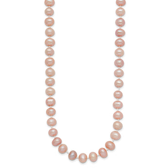 14K Gold Pink Freshwater Pearl Necklace 16 Elegant Women's Jewelry