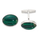 Men's Malachite Oval Cuff Links in Sterling Silver