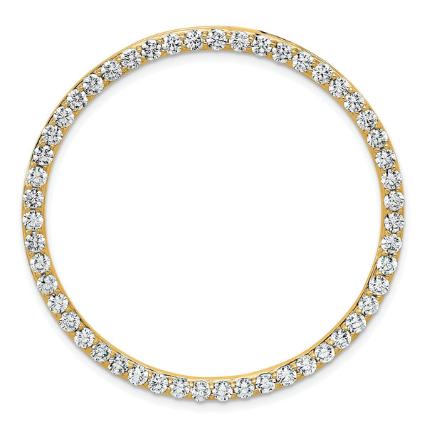 14k 3 carat Lab Grown Diamond VS+ F+ Complete Circle Chain Slide Pendant
