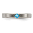 Edward Mirell Titanium Satin Blue Topaz 4mm Band