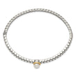 Sterling Silver 14K Gold Freshwater Pearl Hinged Bangle