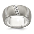 Edward Mirell Titanium and Silver Two-Tone Diamond Wedding Band