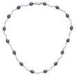 Sterling Silver Pearl Necklace with Black Cultured Freshwater Pearls
