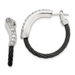 Edward Mirell Black Titanium & Argentium Silver Hoop Earrings with White Sapphires