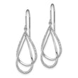 Sterling Silver Diamond Dangle Earrings with Rhodium Plating and French Wire