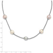 Sterling Silver 9-11mm Multi-color Freshwater Cultured Pearl With 2in ext. Necklace