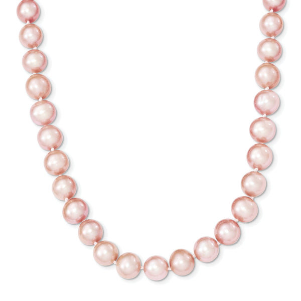 Sterling Silver Cultured Purple Pearl Necklace 18 Polished Elegant