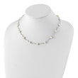Sterling Silver Rhodium-plated 6-7mm White Near-Round Freshwater Cultured Pearl 18-Station 18 inch Necklace