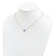 Sterling Silver Rhodium-plated Synthetic Blue Opal 18in Necklace