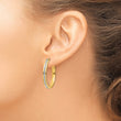 14K Gold Diamond Hoop Earrings with Polished Finish Elegant Hinged Design
