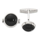 Men's Round Onyx Cuff Links in Sterling Silver
