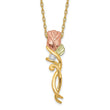 10K Tri-Color Black Hills Gold Necklace with Diamond Accent Elegant Charm