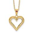 18K Gold-Plated Sterling Silver Ruby and Diamond Heart Necklace