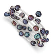 7-8mm Black Baroque Freshwater Cultured Pearl and Glass Beaded Wrap Bracelet