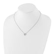 Sterling Silver Diamond Heart Necklace with Extender