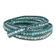 Quartz Cord Multi-Wrap Bracelet in Leather, 34 Inch