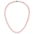 8-8.5mm Smooth Beaded Rose Quartz Necklace With Sterling S.RH Clasp