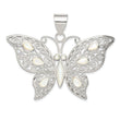 Sterling Silver Mother of Pearl Butterfly Pendant with Filigree Detailing