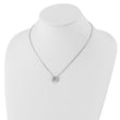 Sterling Silver Diamond Necklace with Rhodium-Plated Box Chain