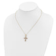 Gold-Plated Sterling Silver Ruby Diamond Cross Necklace